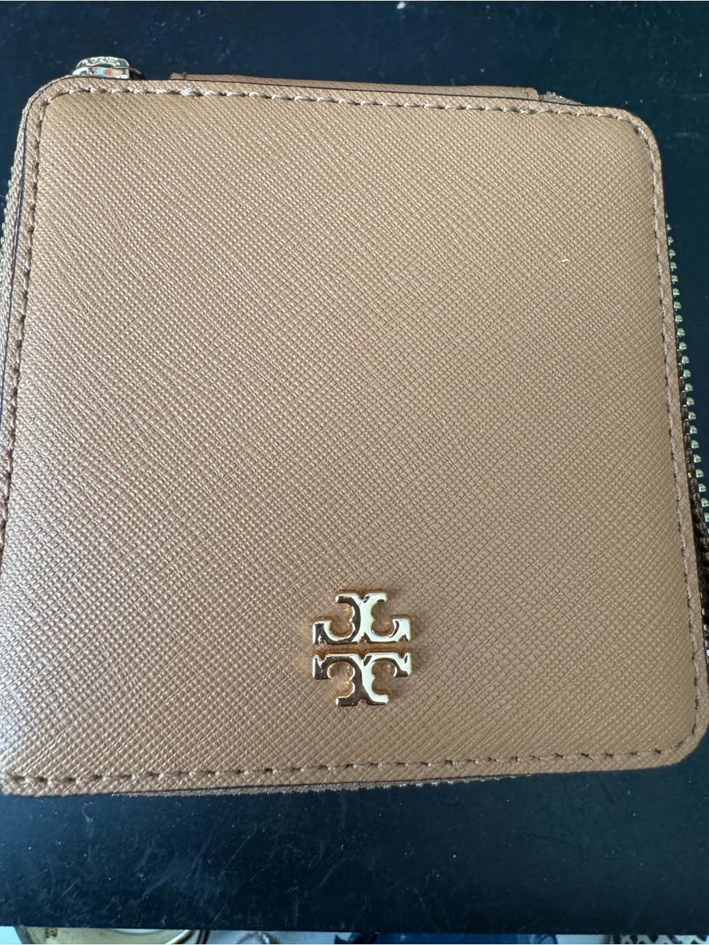 Tory Burch Cardamom Suede-Lined Jewelry Case with Gold Hardware